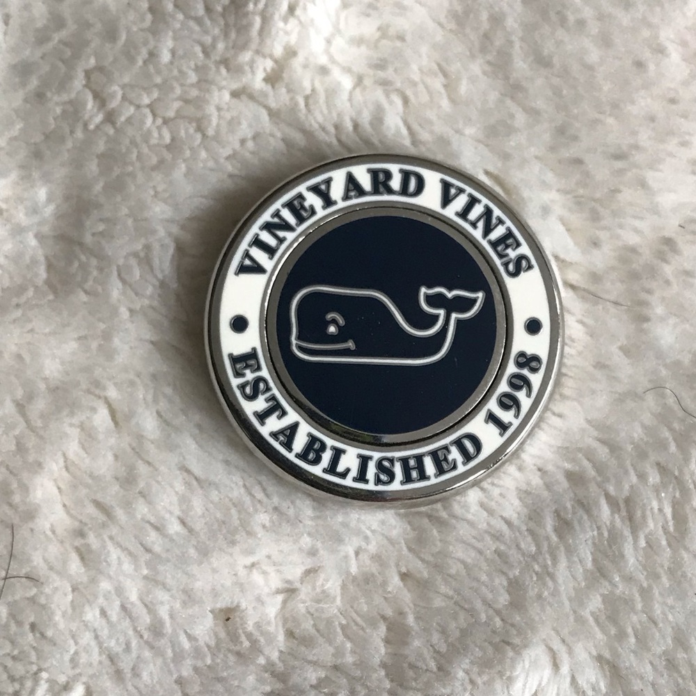 Vineyard Vines Navy and White Emblem Golf Ball Marker
